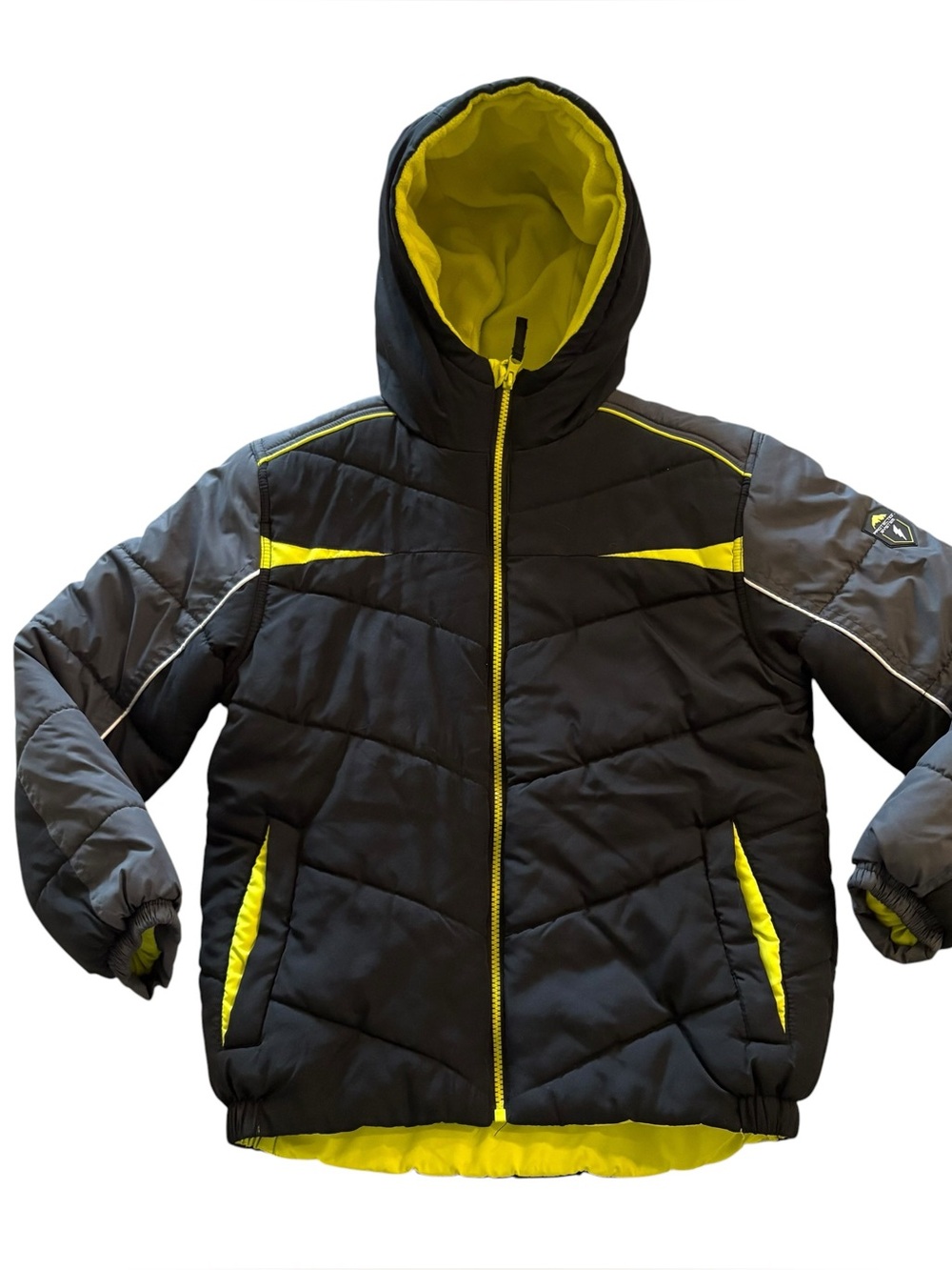 Protection System Big Kids 10/12 Puffer Jacket Winter Coat Black Gray